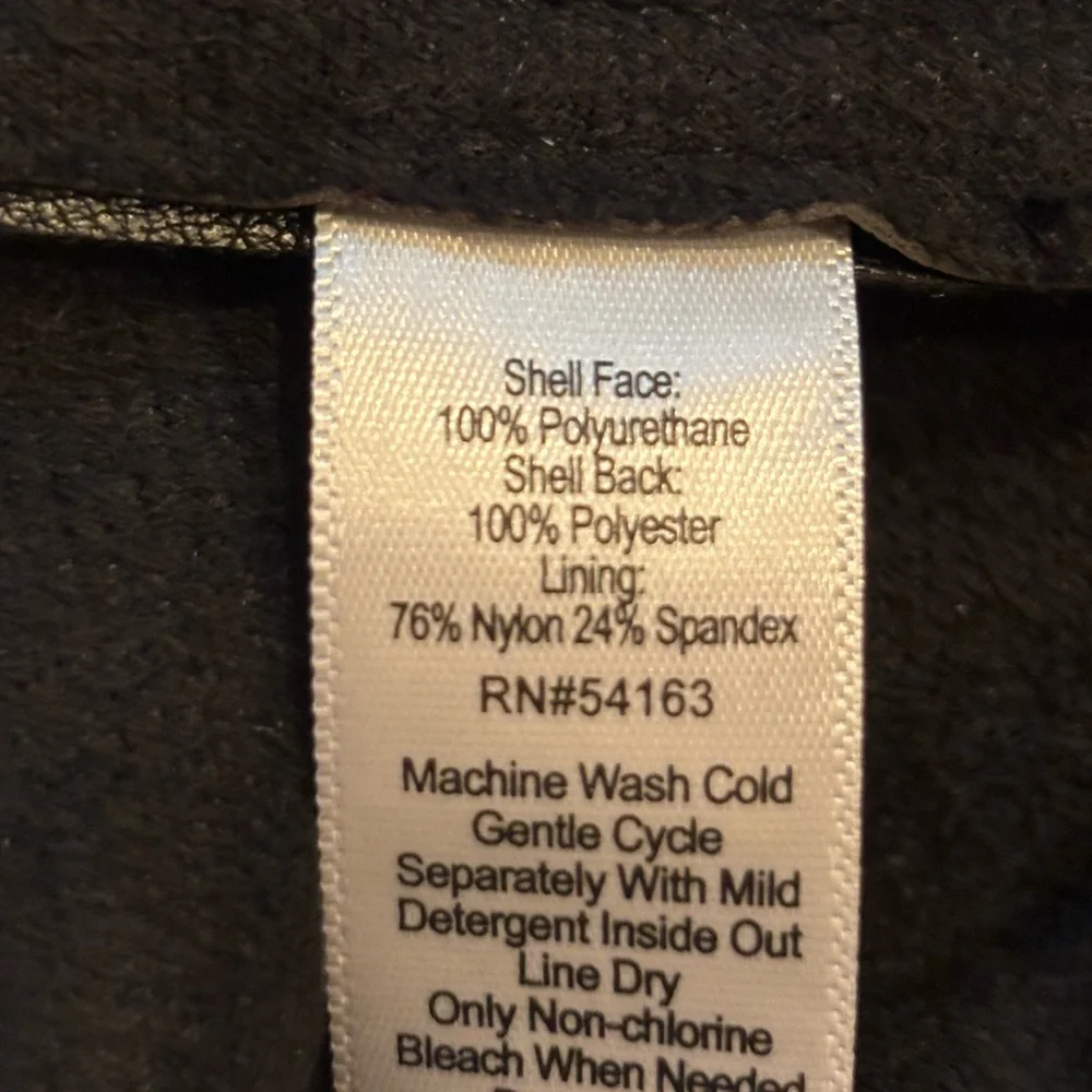 Andrew Marc Black Faux Leather Pants - Picture 6 of 6